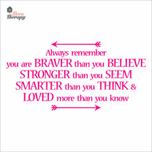 Load image into Gallery viewer, Always Remember You Are Braver Than You Believe Wall Decal Decotherapy