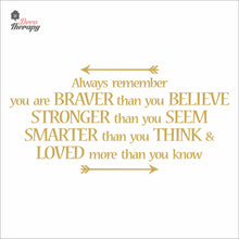Load image into Gallery viewer, Always Remember You Are Braver Than You Believe Wall Decal Decotherapy