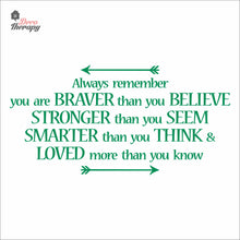 Load image into Gallery viewer, Always Remember You Are Braver Than You Believe Wall Decal Decotherapy