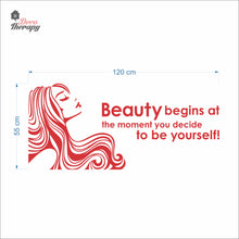 Load image into Gallery viewer, Beauty Begins The Moment You Decide To Be Yourself Wall Decal Decotherapy
