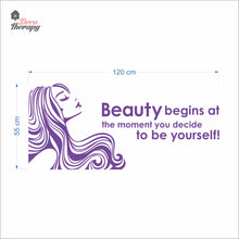 Load image into Gallery viewer, Beauty Begins The Moment You Decide To Be Yourself Wall Decal Decotherapy
