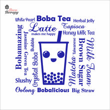 Load image into Gallery viewer, Boba Tea Latte Makes Me Happy Big Straw Wall Decal Decotherapy