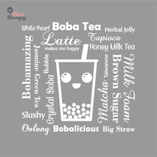 Load image into Gallery viewer, Boba Tea Latte Makes Me Happy Big Straw Wall Decal Decotherapy