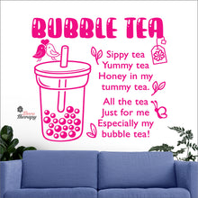 Load image into Gallery viewer, Bubble Tea Sippy Yummy Honey In My Tummy Tea Boba Milktea Wall Decal Decotherapy