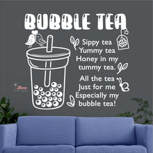 Load image into Gallery viewer, Bubble Tea Sippy Yummy Honey In My Tummy Tea Boba Milktea Wall Decal Decotherapy