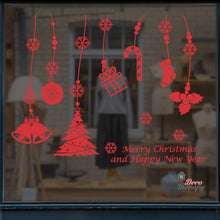 Load image into Gallery viewer, Christmas Happy New Year Tree Bell Stocking Wall Decal Decotherapy