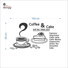 Load image into Gallery viewer, Coffee & Cake Eat In Takeout Wall Decal Decotherapy