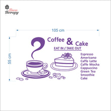 Load image into Gallery viewer, Coffee & Cake Eat In Takeout Wall Decal Decotherapy