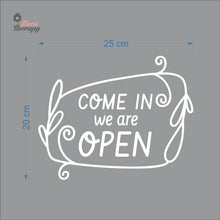 Load image into Gallery viewer, Come In We Are Open Floral Door Sign Sticker Self-Adhesive Decotherapy