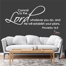 Load image into Gallery viewer, Commit Whatever You Do And He Will Establish Your Plans Wall Decal Decotherapy