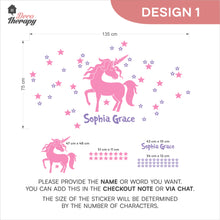 Load image into Gallery viewer, Customized Name Unicorn Design 1 Wall Decal