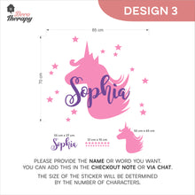Load image into Gallery viewer, Customized Name Unicorn Design 3 Wall Decal