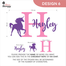 Load image into Gallery viewer, Customized Name Unicorn Design 6 Wall Decal