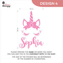 Load image into Gallery viewer, Customized Name Unicorn Design 4 Wall Decal