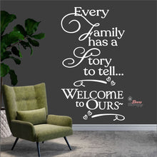 Load image into Gallery viewer, Every Family Has A Story To Tell Welcome To Ours V2 Wall Decal Decotherapy