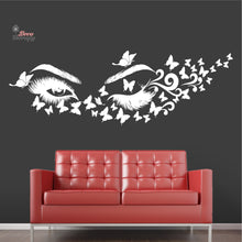 Load image into Gallery viewer, Eyelashes Butterflies Wall Decal Decotherapy