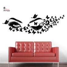 Load image into Gallery viewer, Eyelashes Butterflies Wall Decal Decotherapy