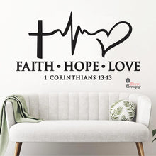 Load image into Gallery viewer, Faith Hope Love Wall Decal Decotherapy
