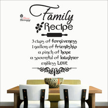 Load image into Gallery viewer, Family Recipe Cups Of Forgiveness A Spoonful Of Laughter Wall Decal Decotherapy