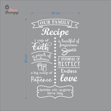 Load image into Gallery viewer, Family Recipe Cup Of Faith Pinch Of Kindness Big Scoop Of Patience Wall Decal Decotherapy