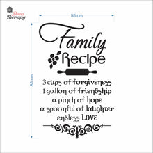 Load image into Gallery viewer, Family Recipe Cups Of Forgiveness A Spoonful Of Laughter Wall Decal Decotherapy