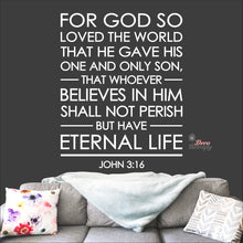 Load image into Gallery viewer, For God So Loved The World John 3:16 V1 Wall Decal Decotherapy