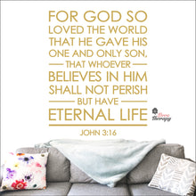 Load image into Gallery viewer, For God So Loved The World John 3:16 V1 Wall Decal Decotherapy