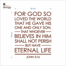 Load image into Gallery viewer, For God So Loved The World John 3:16 V1 Wall Decal Decotherapy