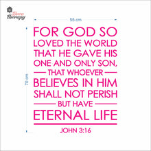 Load image into Gallery viewer, For God So Loved The World John 3:16 V1 Wall Decal Decotherapy
