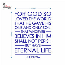 Load image into Gallery viewer, For God So Loved The World John 3:16 V1 Wall Decal Decotherapy