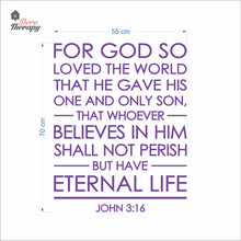Load image into Gallery viewer, For God So Loved The World John 3:16 V1 Wall Decal Decotherapy