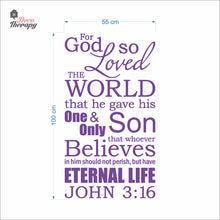 Load image into Gallery viewer, For God So Loved The World John 3:16 V2 Wall Decal Decotherapy