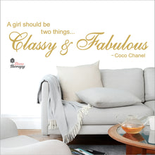 Load image into Gallery viewer, Girl Should Classy & Fabulous V2 Wall Decal Decotherapy