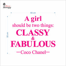 Load image into Gallery viewer, Girl Should Classy & Fabulous Wall Decal Decotherapy