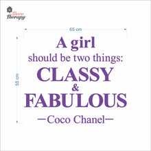 Load image into Gallery viewer, Girl Should Classy & Fabulous Wall Decal Decotherapy