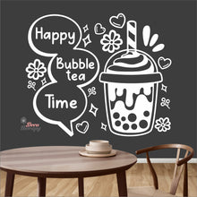 Load image into Gallery viewer, Happy Bubble Tea Time Boba Milktea Wall Decal Decotherapy