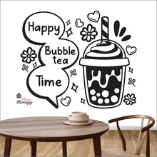 Load image into Gallery viewer, Happy Bubble Tea Time Boba Milktea Wall Decal Decotherapy