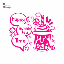 Load image into Gallery viewer, Happy Bubble Tea Time Boba Milktea Wall Decal Decotherapy