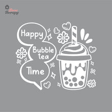 Load image into Gallery viewer, Happy Bubble Tea Time Boba Milktea Wall Decal Decotherapy