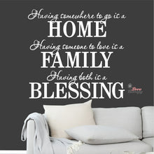 Load image into Gallery viewer, Having Somewhere To Go Is A Home Family Blessing Wall Decal Decotherapy