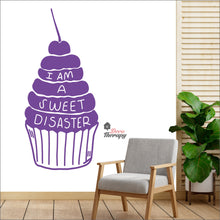 Load image into Gallery viewer, I Am A Sweet Disaster Cake Wall Decal Decotherapy