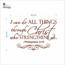 Load image into Gallery viewer, I Can Do All Things Through Christ Who Strengthens Me V4 Wall Decal Decotherapy