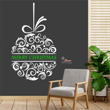 Load image into Gallery viewer, Merry Christmas Ribbon Ball Wall Decal Decotherapy