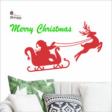 Load image into Gallery viewer, Merry Christmas Santa Reindeer Wall Decal Decotherapy