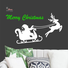 Load image into Gallery viewer, Merry Christmas Santa Reindeer Wall Decal Decotherapy