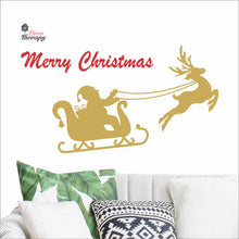 Load image into Gallery viewer, Merry Christmas Santa Reindeer Wall Decal Decotherapy
