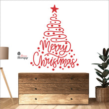 Load image into Gallery viewer, Merry Christmas Swirl Tree Wall Decal Decotherapy