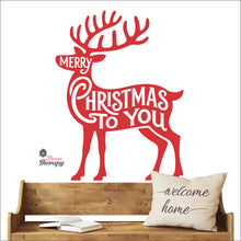 Load image into Gallery viewer, Merry Christmas To You With Deer Wall Decal Decotherapy