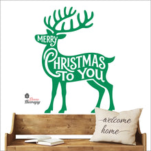 Load image into Gallery viewer, Merry Christmas To You With Deer Wall Decal Decotherapy