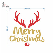 Load image into Gallery viewer, Merry Christmas Deer Antlers Wall Decal Decotherapy
